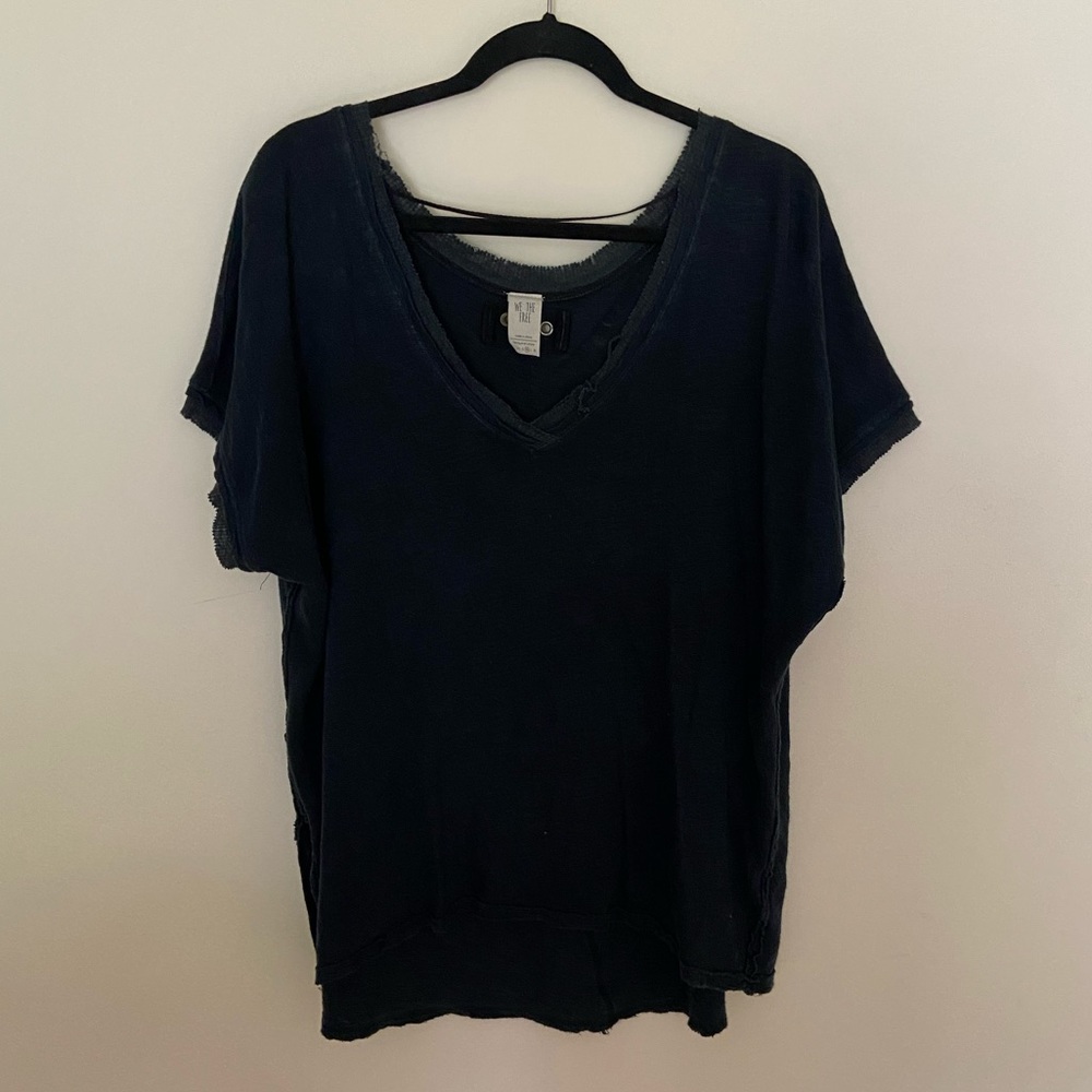 Free people (we the free) oversized burnout tee - black